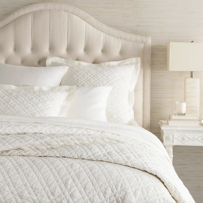 Washed Linen Quilt - Ivory