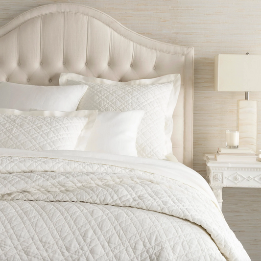 Washed Linen Quilt - Ivory