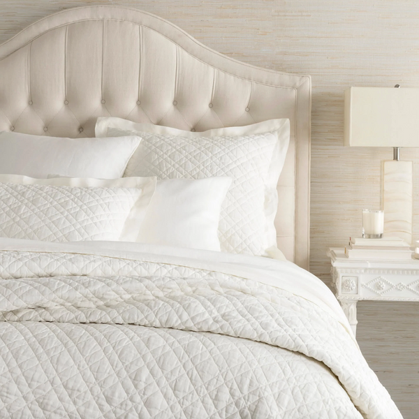 Washed Linen Quilt - Ivory