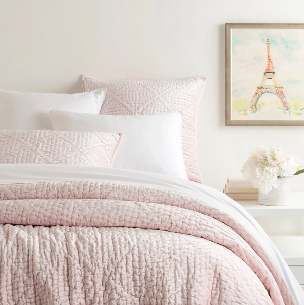 Parisienne Velvet Quilt - Slipper Pink