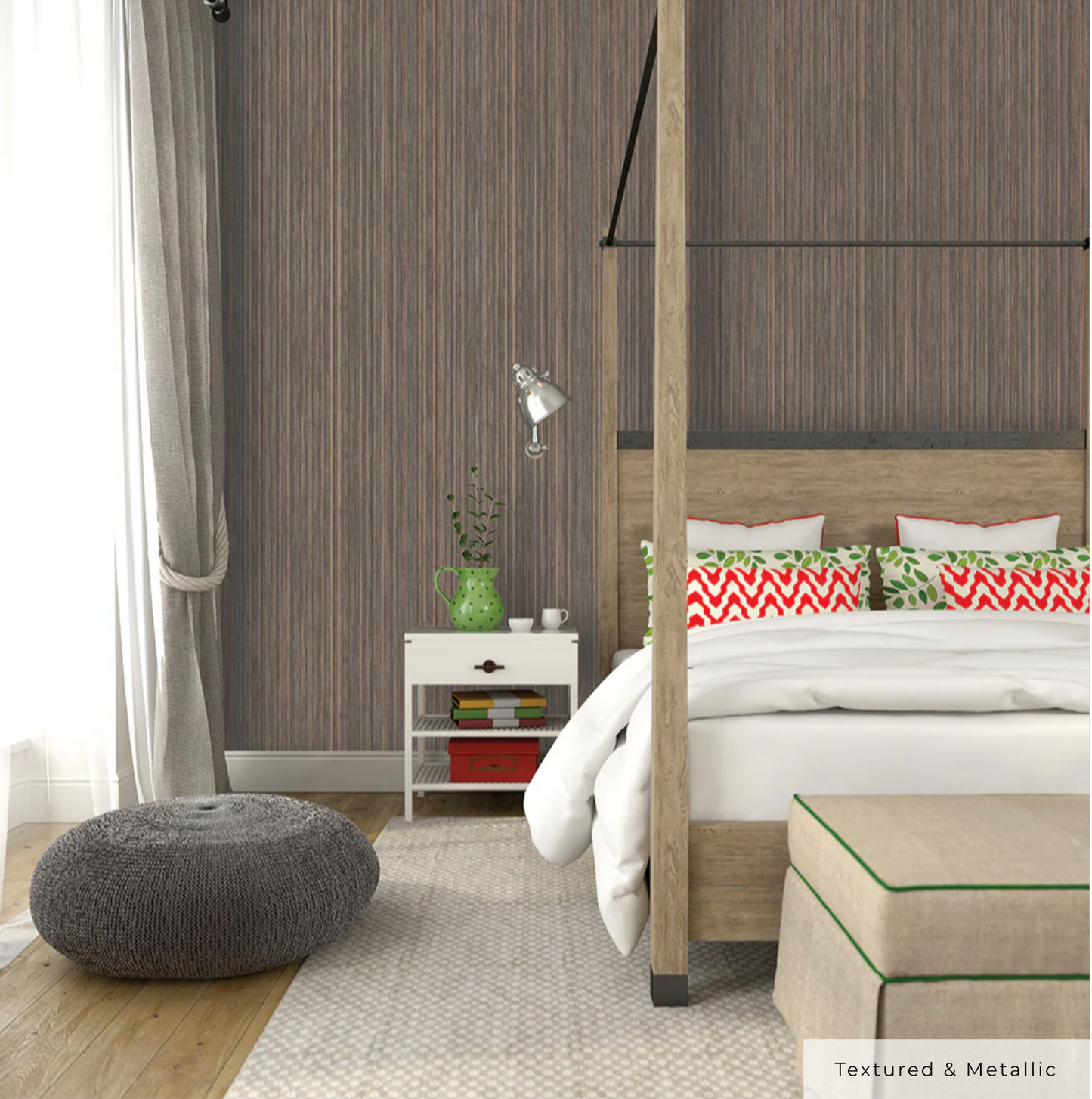 Faux Grasscloth Peel and Stick Wallpaper