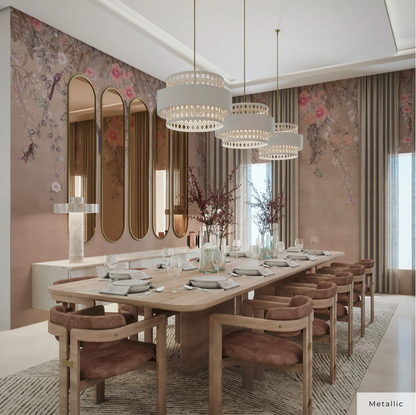 Canopy Peel and Stick Wall Mural - Metallic Blush Rainforest