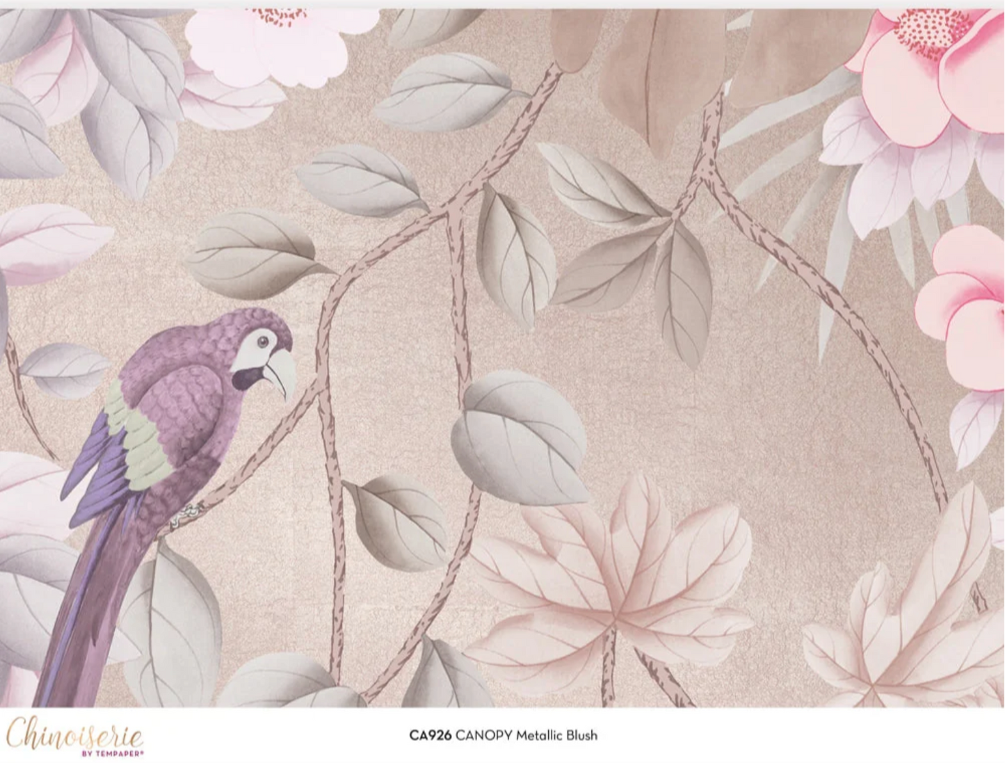 Canopy Peel and Stick Wall Mural - Metallic Blush Rainforest