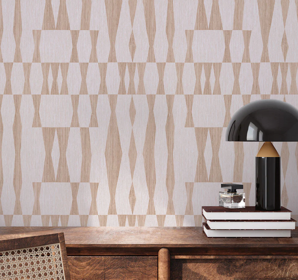 Faux Grasscloth Geo Peel and Stick Wallpaper