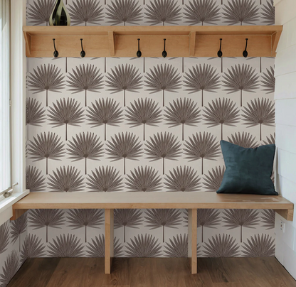 Stamped Palm Peel and Stick Wallpaper