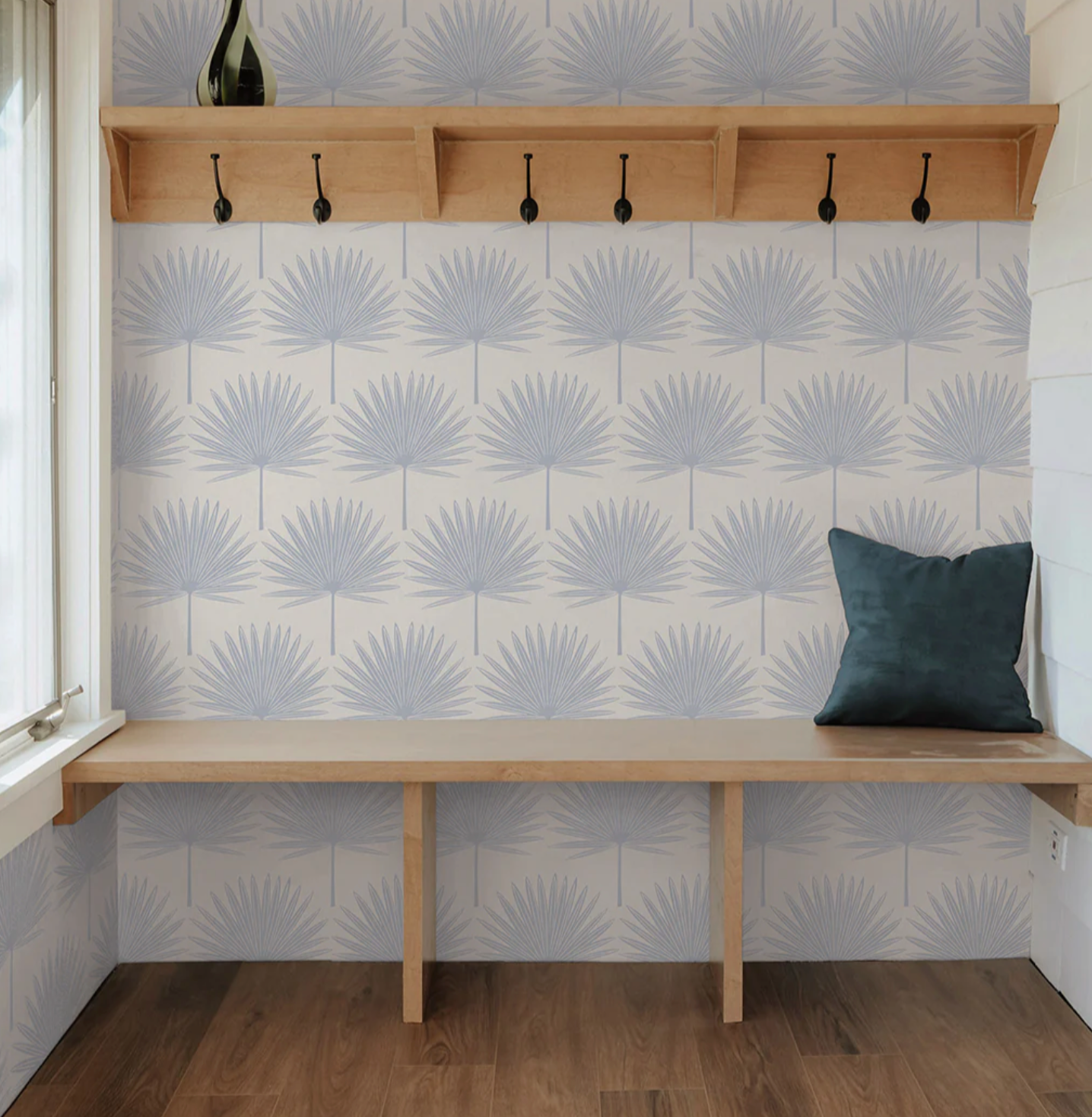Stamped Palm Peel and Stick Wallpaper