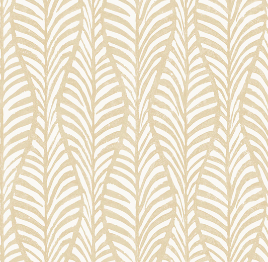 Block Print Leaves Peel and Stick Wallpaper
