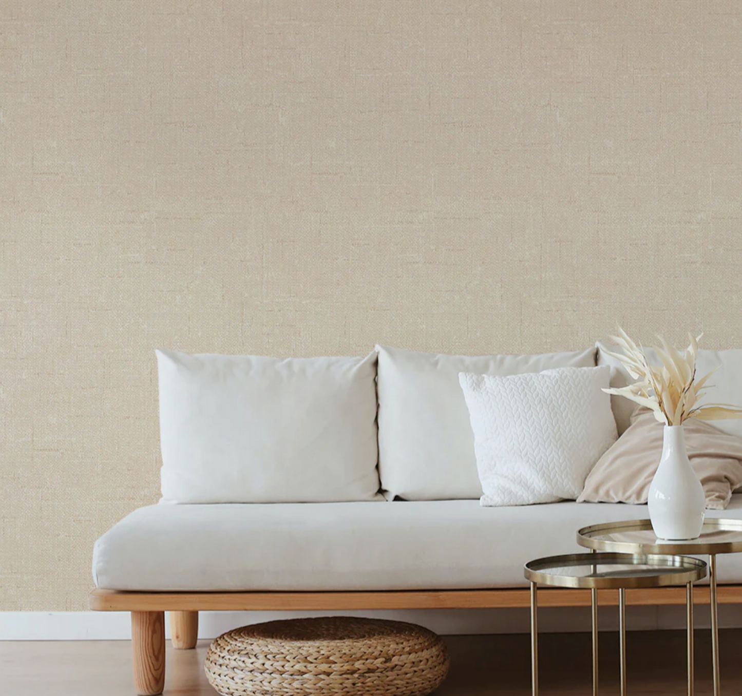 Faux Burlap Peel and Stick Wallpaper