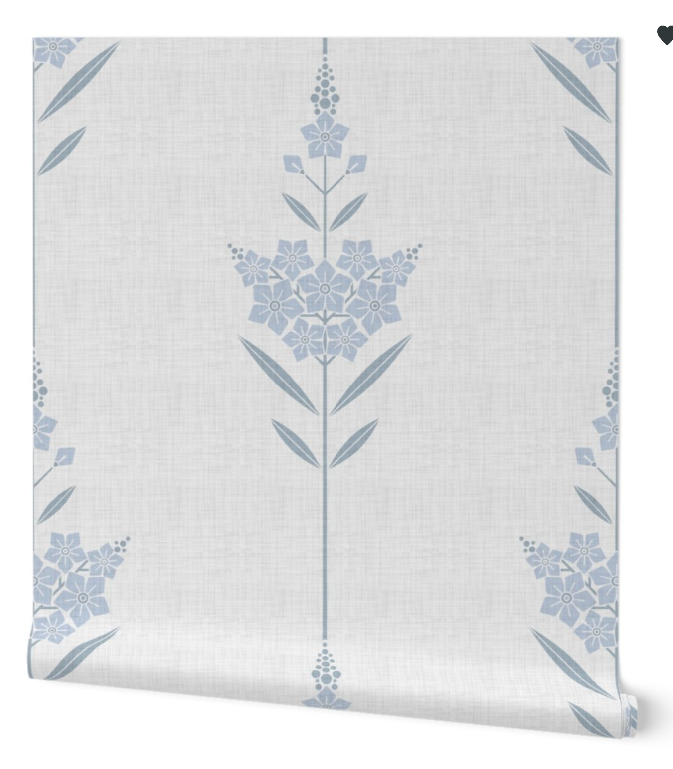 Minimalist Floral pattern Linen textured Wallpaper