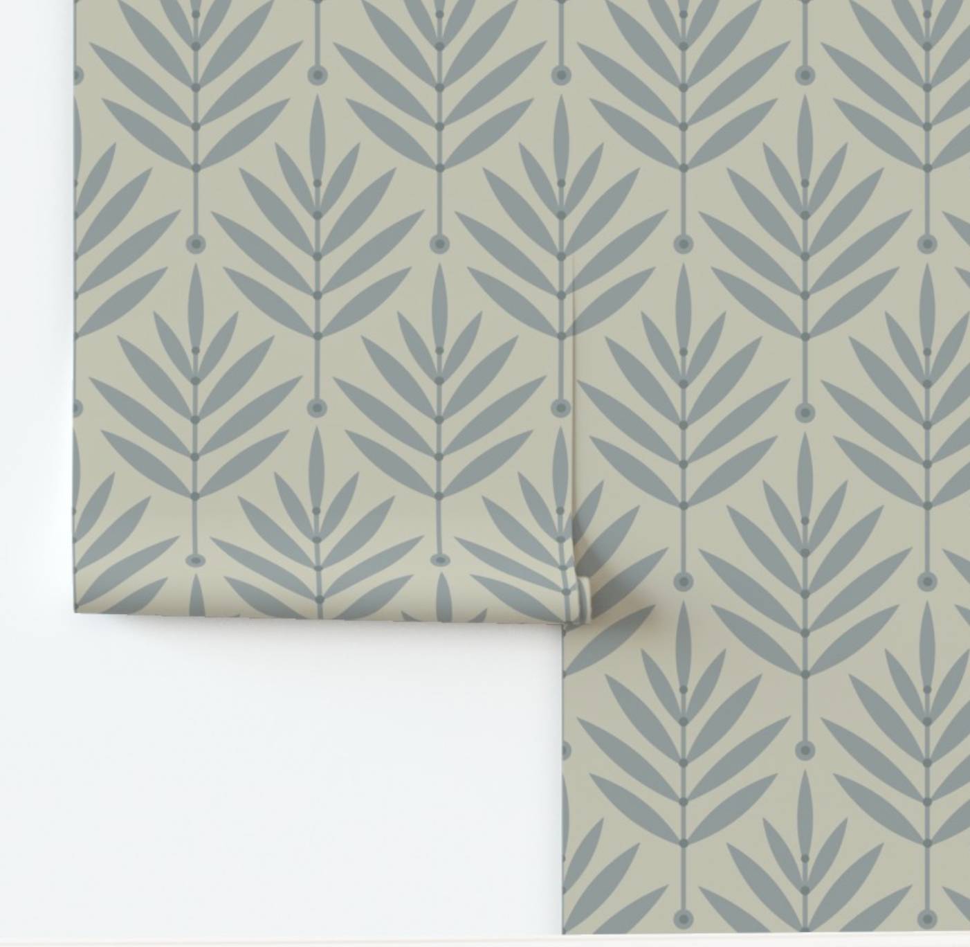 Ecru Leaves Wall Paper