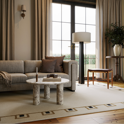 Yves Bordered Wool Cozy Rug