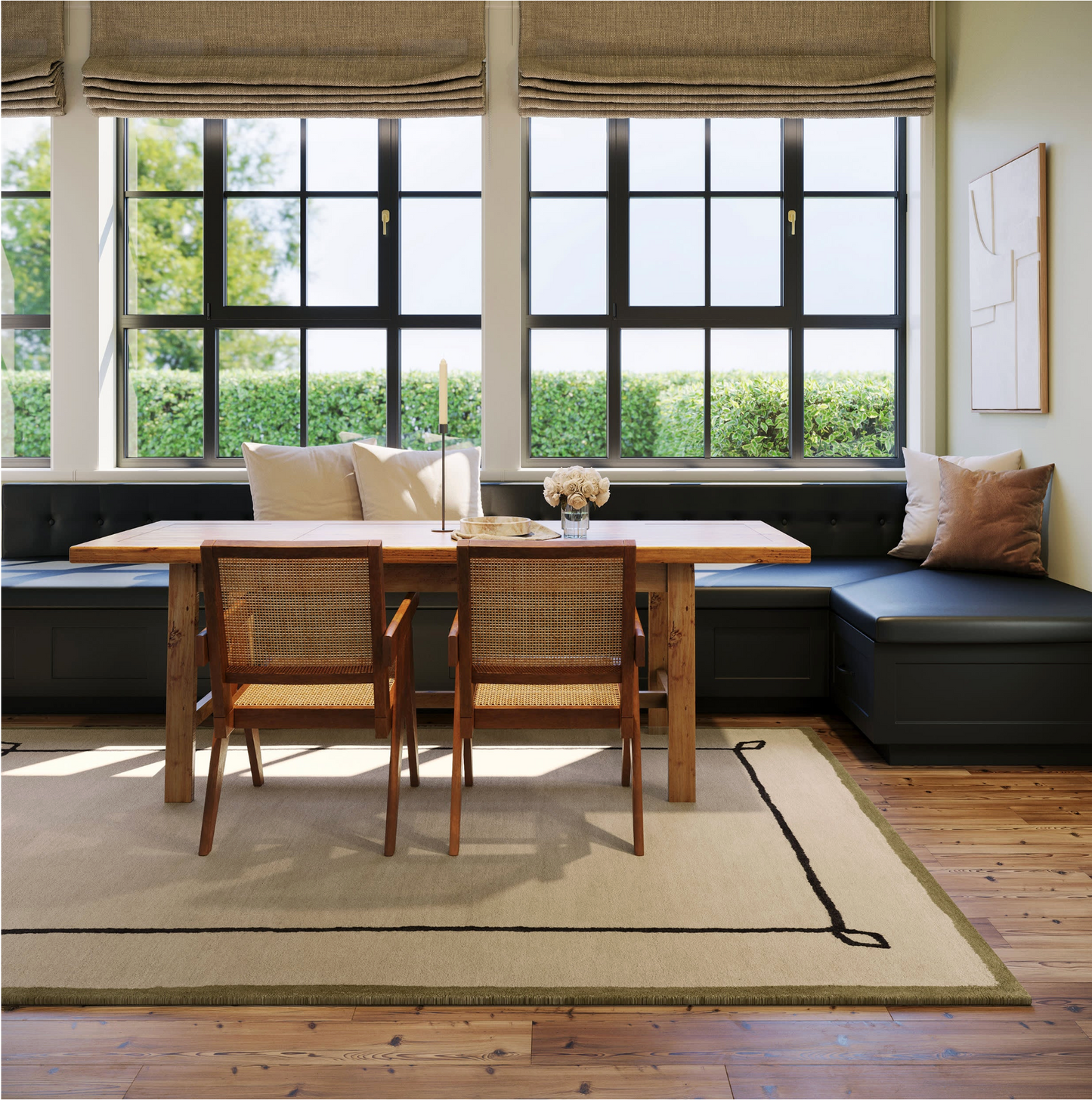 Serge Bordered Wool Cozy Rug