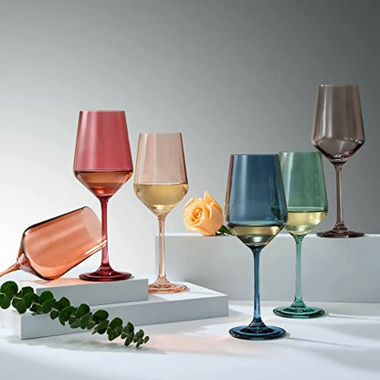 Pastel Crystal White Wine Glasses