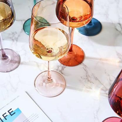 Pastel Crystal White Wine Glasses