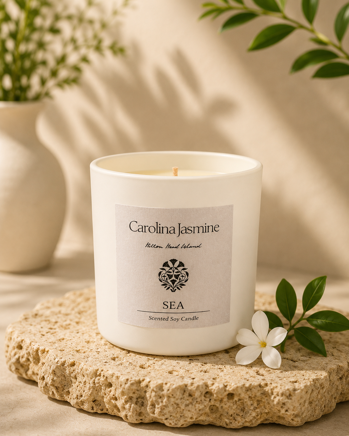 Carolina Jasmine's Custom Scent of SEA Soy Candle