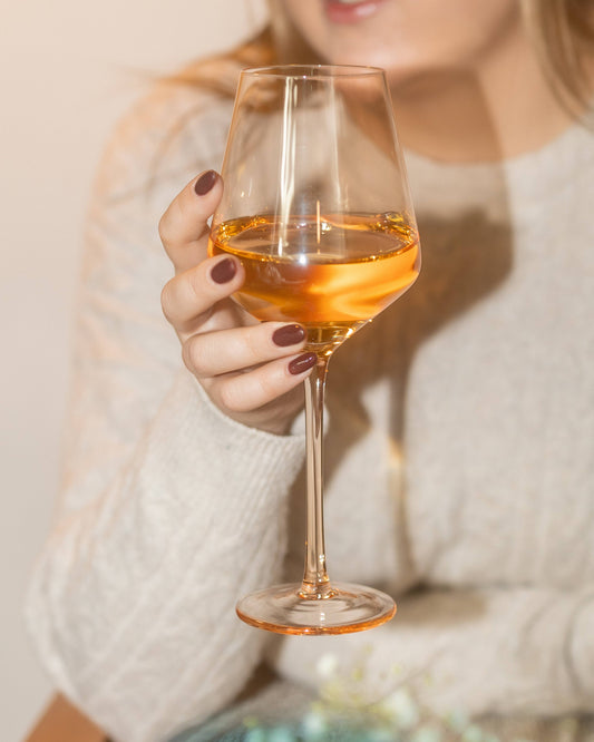 Light Peach Color Wine Glasses