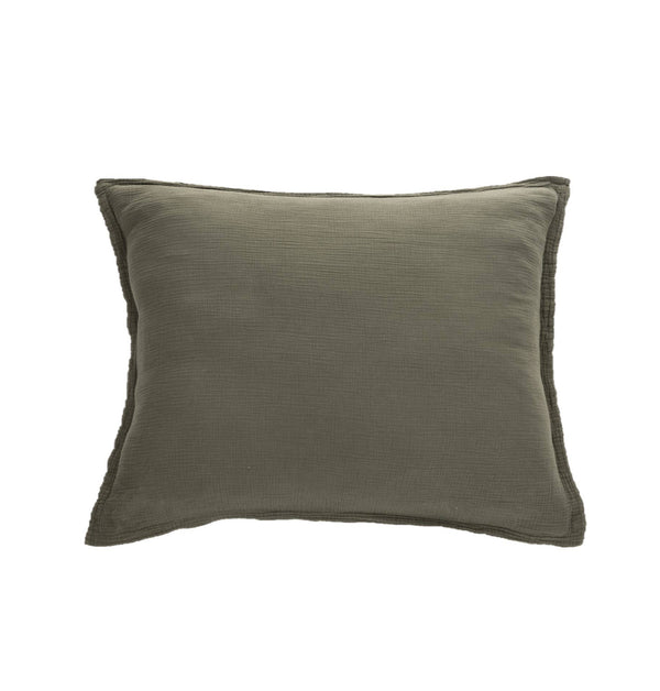 Muslin Olive Pillow Shams