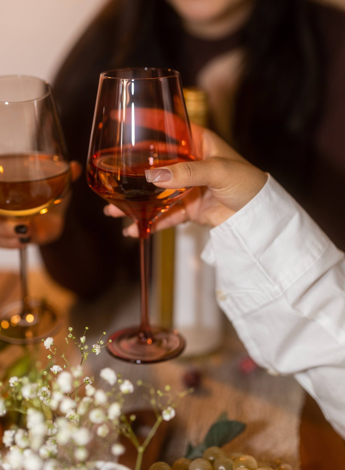 Dark Rose Color Wine Glasses