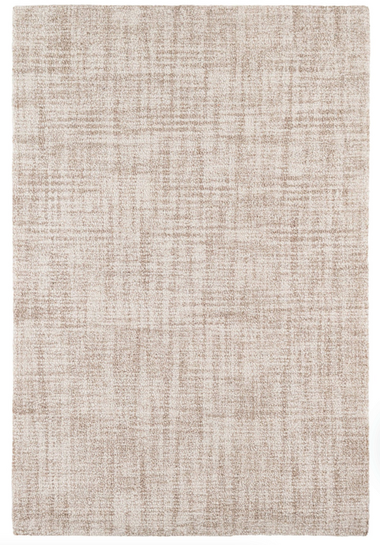 Annie Selke Crosshatched Ivory wool rug with subtle sketched crisscross pattern.