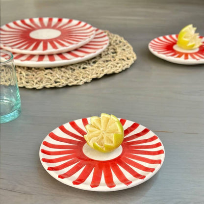 Red Sun Plate Set