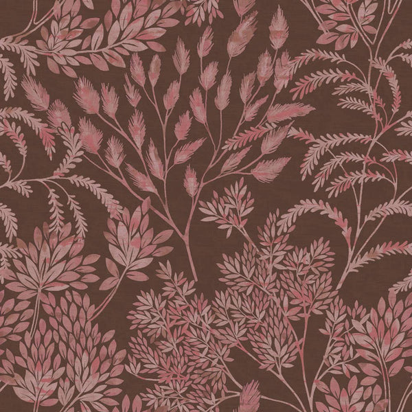 Stencil Foliage Unpasted Wallpaper in Mulberry