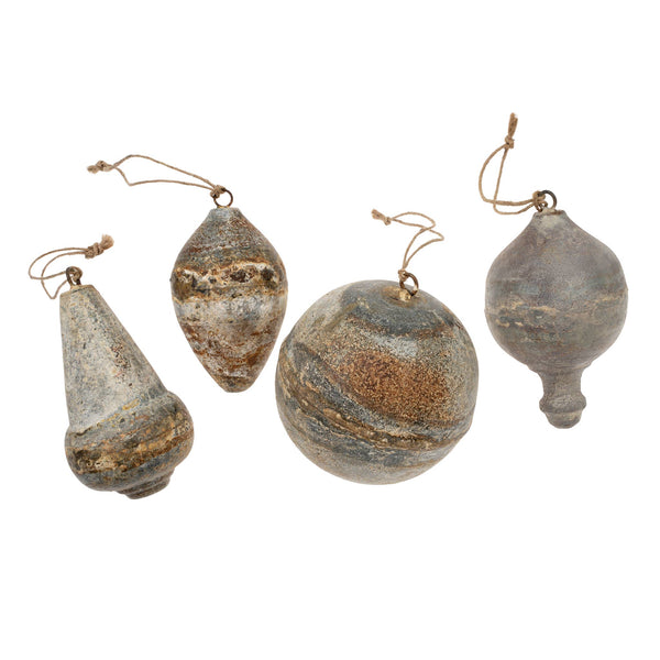 Iron Patina Ornaments, Set of 4