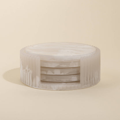 Coasters with Fluted Holder