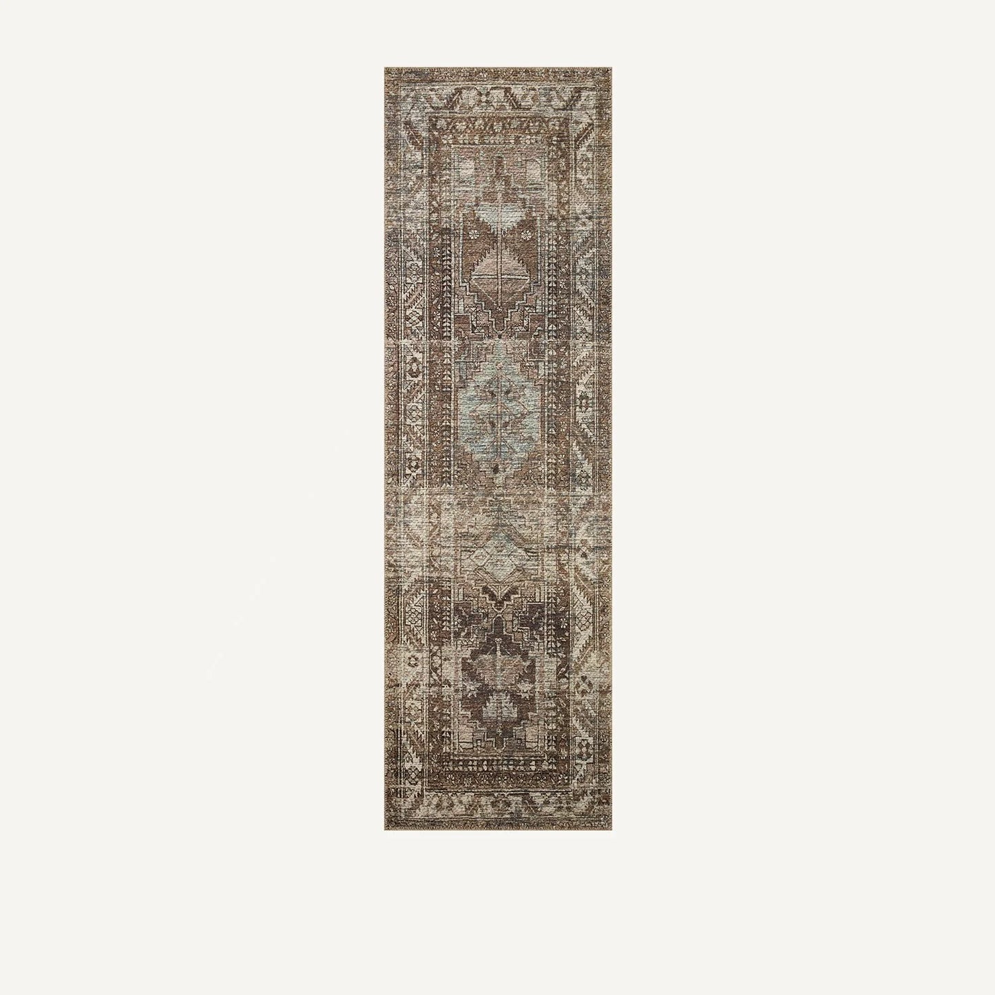 Billie Clay/Sage rug runner by Amber Lewis x Loloi in a vintage-inspired pattern