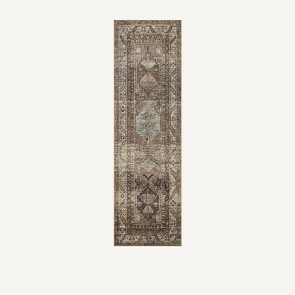 Billie Clay/Sage rug runner by Amber Lewis x Loloi in a vintage-inspired pattern