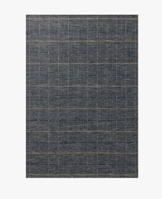 Birch Sky/Wheat rug with cool-toned linear pattern.