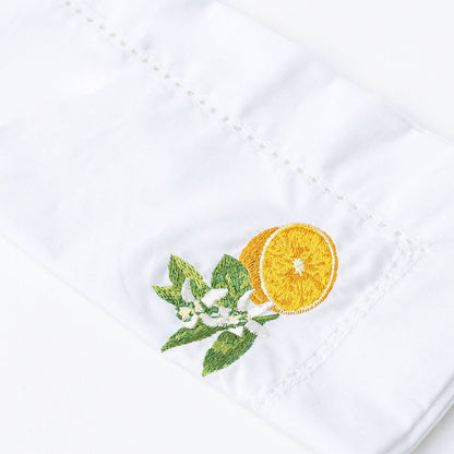 Orange Blossom Embroidered Napkin