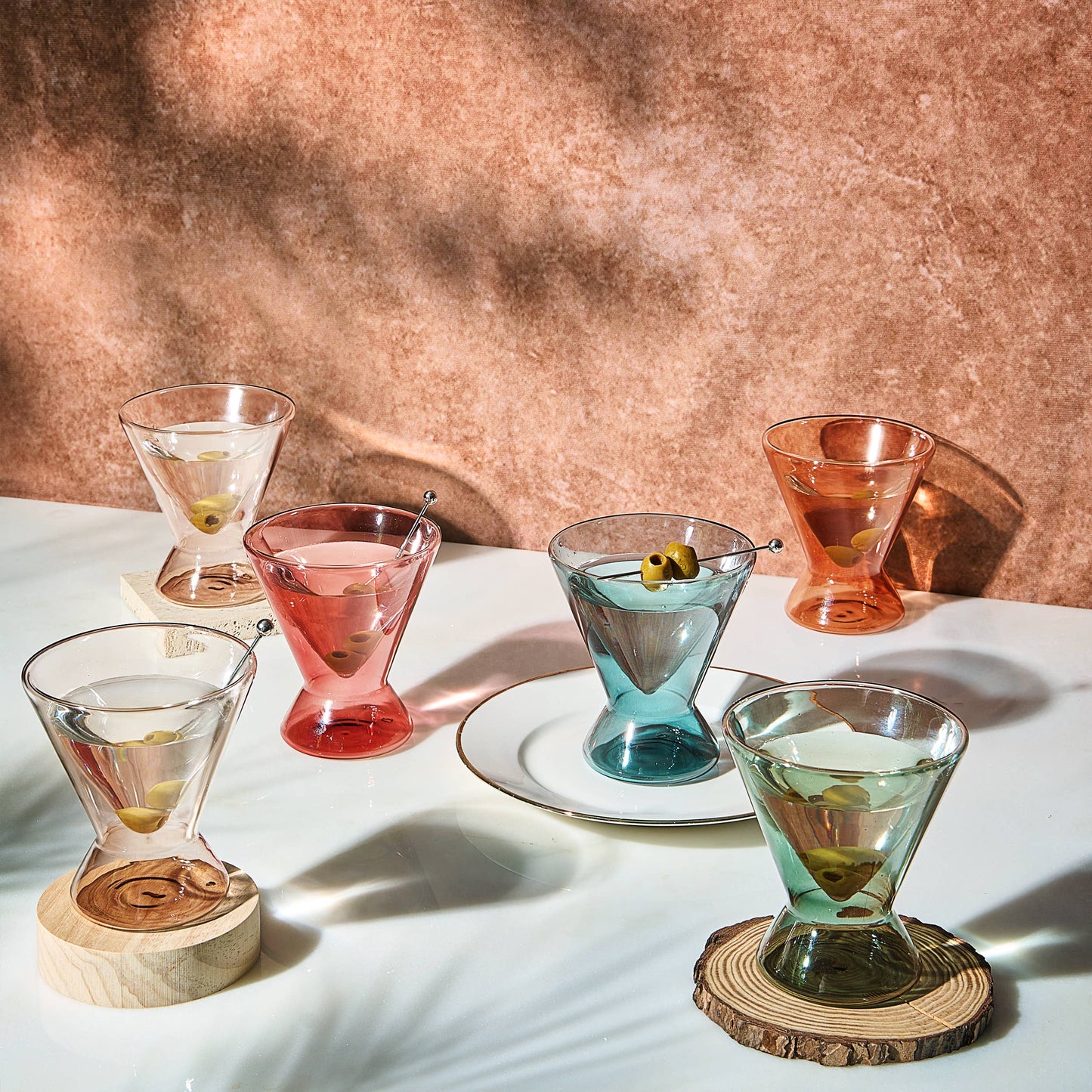 Stemless Double Wall Martini Glasses, Set of 6