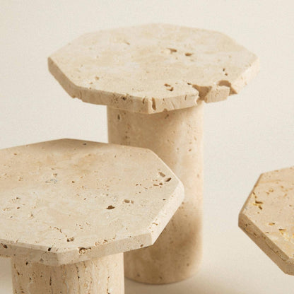 Tiered Travertine Stands, Set of 3