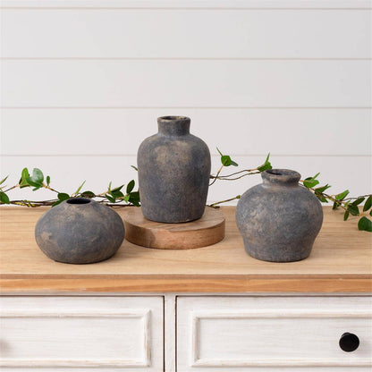 Black Distressed Bud Vases