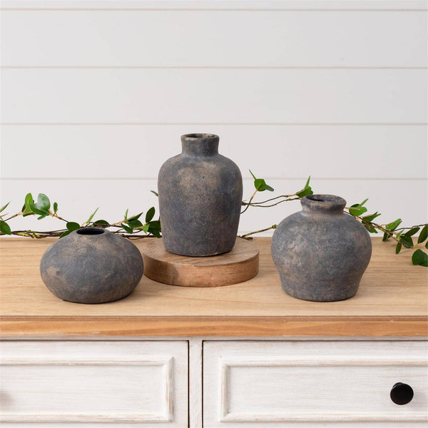 Black Distressed Bud Vases