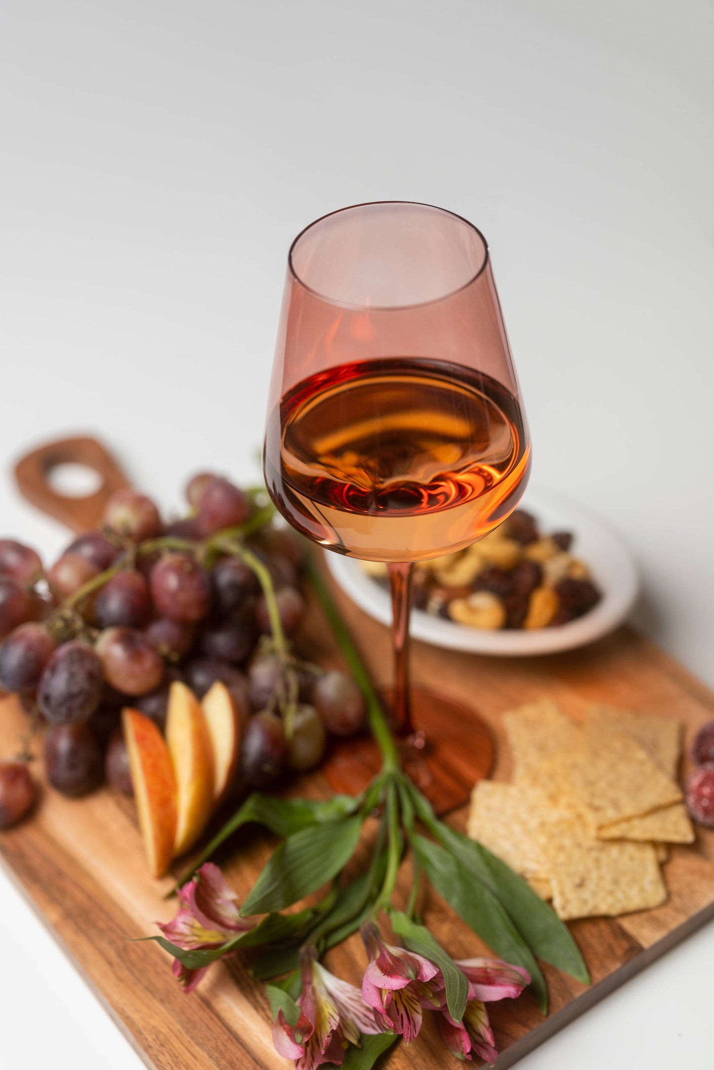 Dark Rose Color Wine Glasses