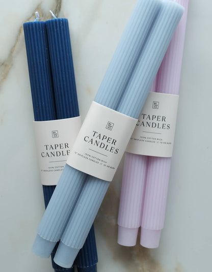 Taper Candle Pair, Navy