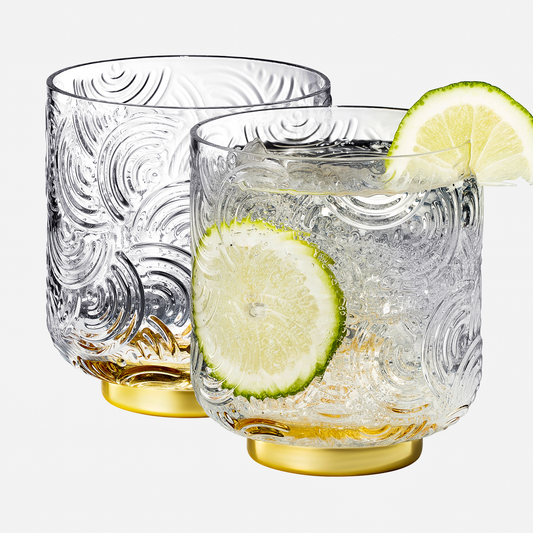 Gatsby Lowball Drinking Glasses, Set of 2