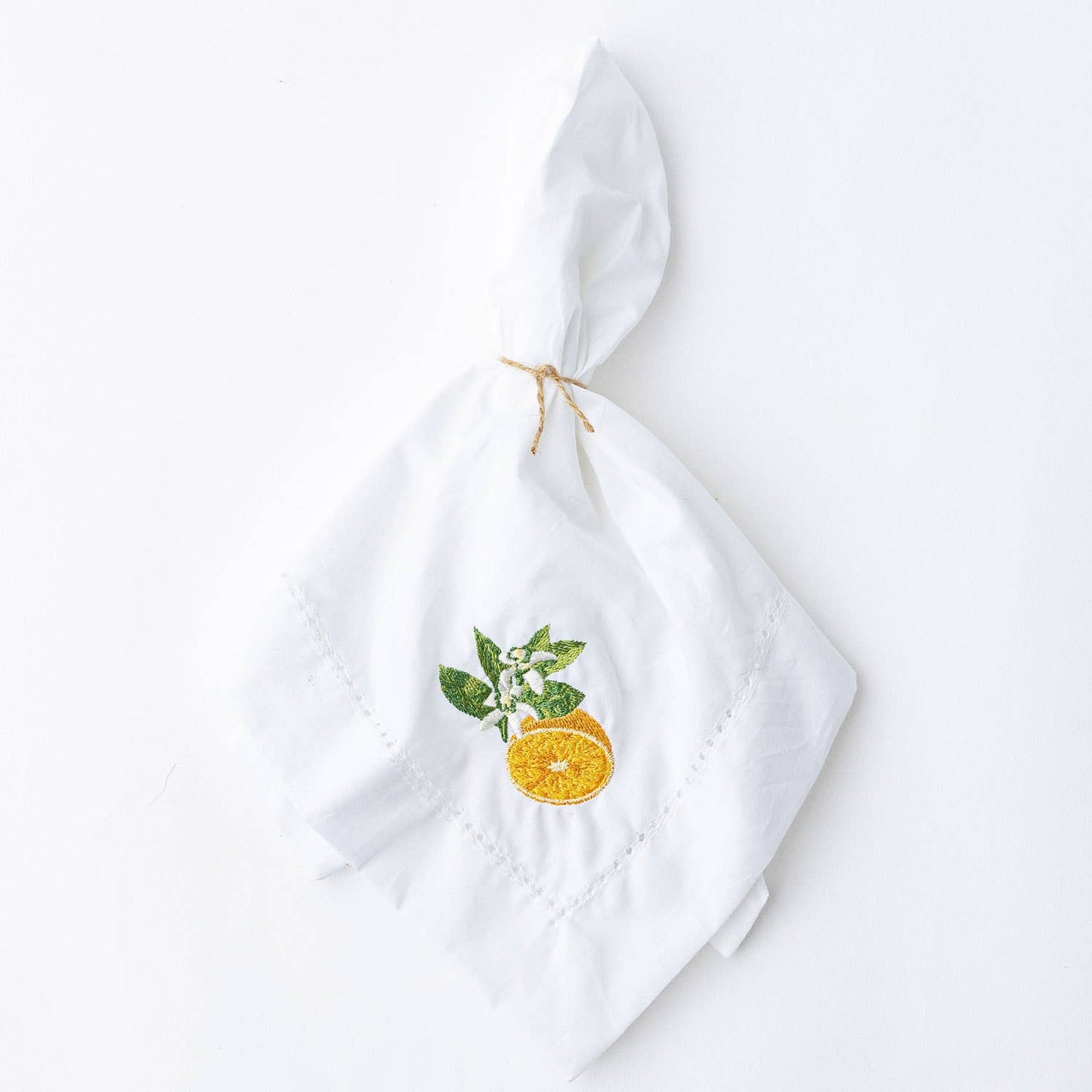 Orange Blossom Embroidered Napkin
