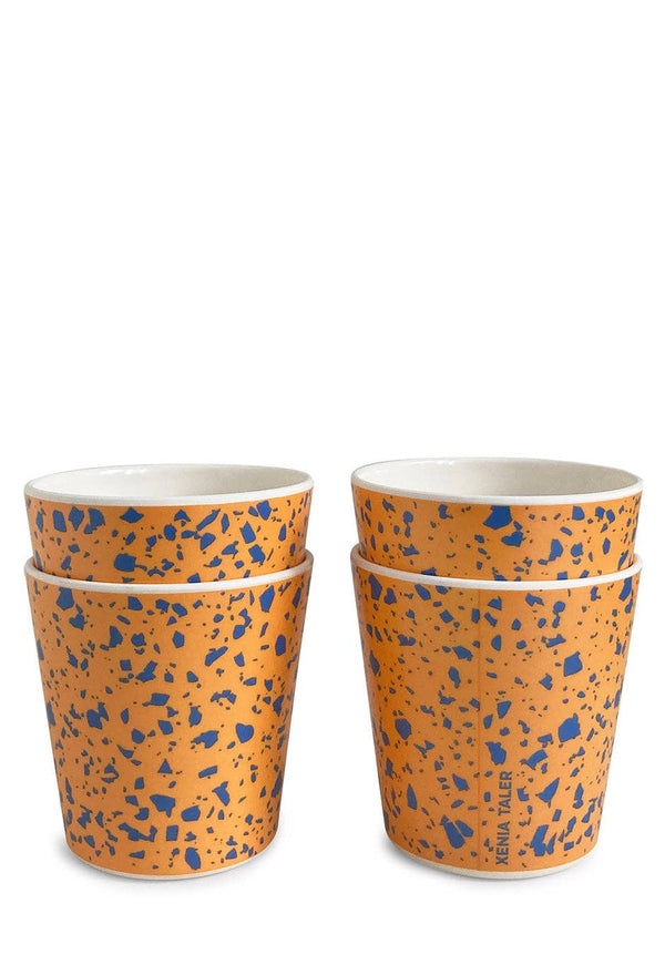 Terrazzo Cup Orange, Set of 4