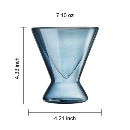 Stemless Double Wall Martini Glasses, Set of 6