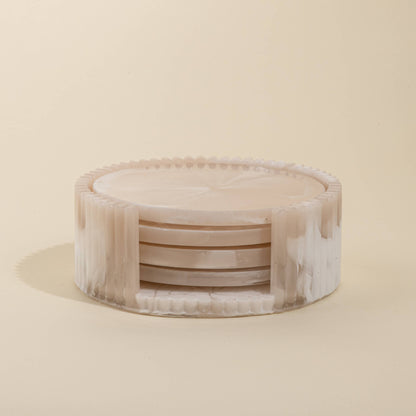 Coasters with Fluted Holder