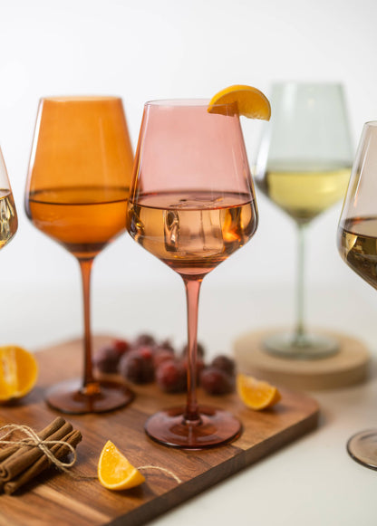 Dark Rose Color Wine Glasses