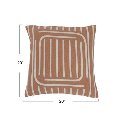Woven Cotton Reversible Pillow with Lines