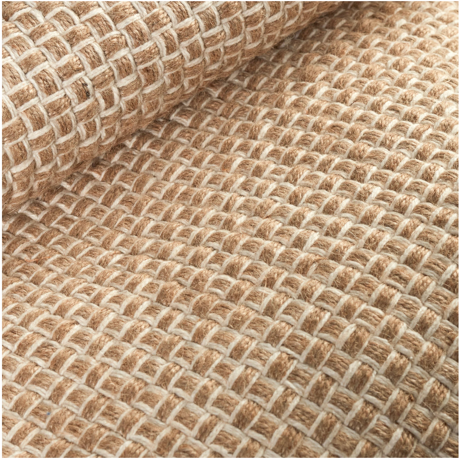 Close-up of the Donnie Handwoven Jute Rug basketweave texture