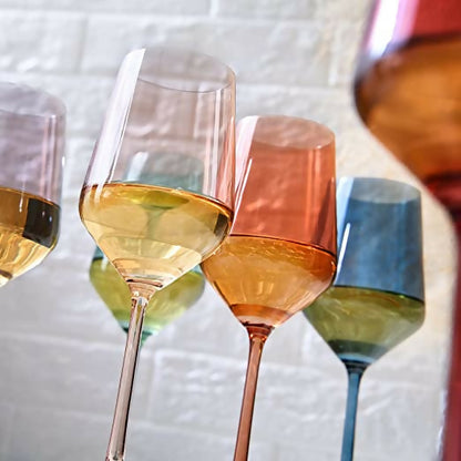 Pastel Crystal White Wine Glasses