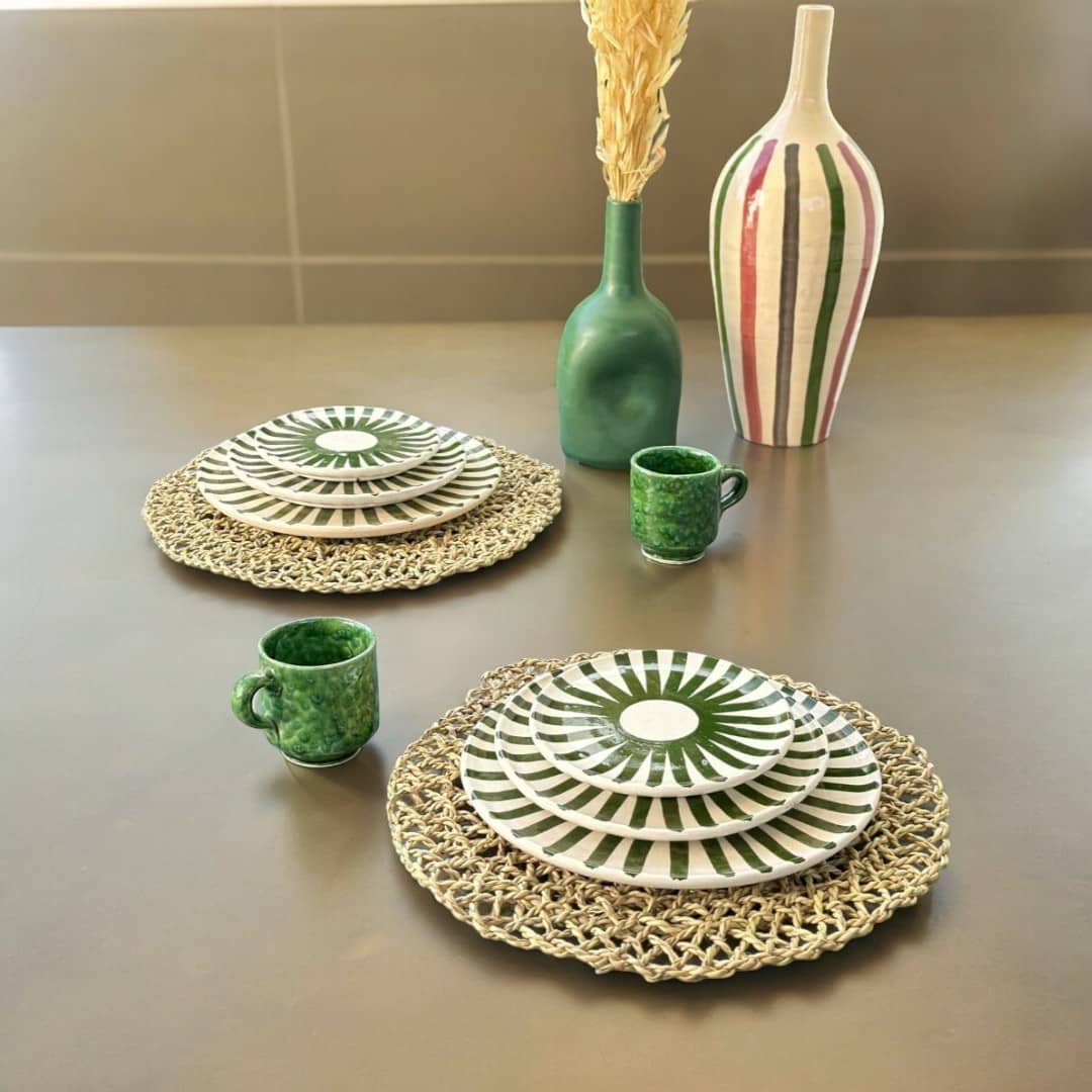 Green Sun Plate Set
