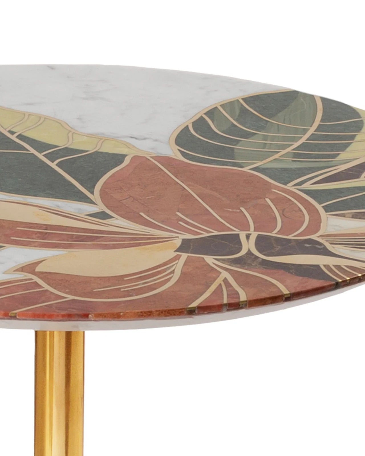 Roselle Stone Inlay Accent Table