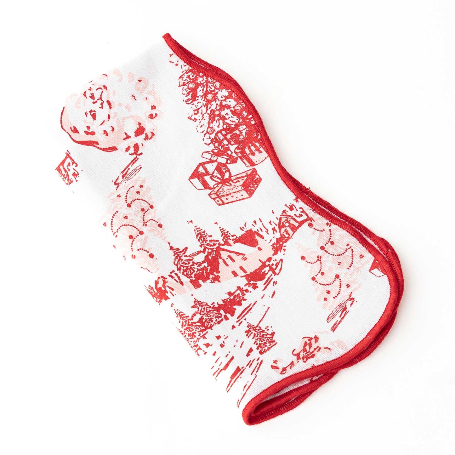 Santa Toile Scalloped Dinner Napkin