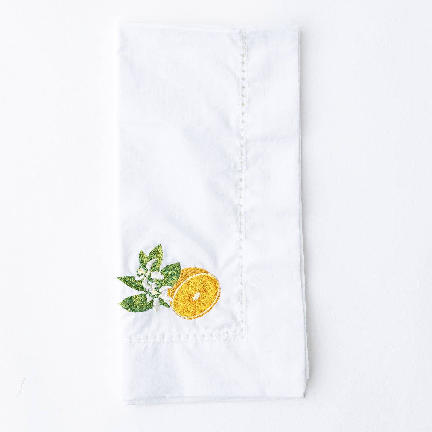 Orange Blossom Embroidered Napkin